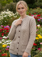 Ladies Cable Knit Cardigan Parsnip