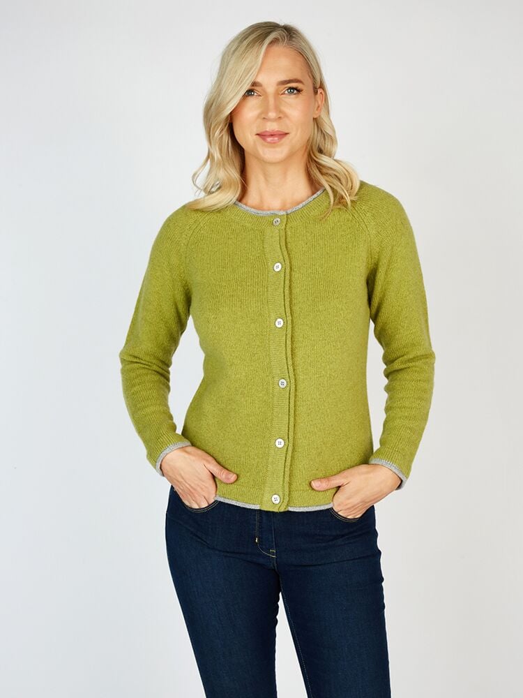 Wool and Cashmere Cardigan Apple