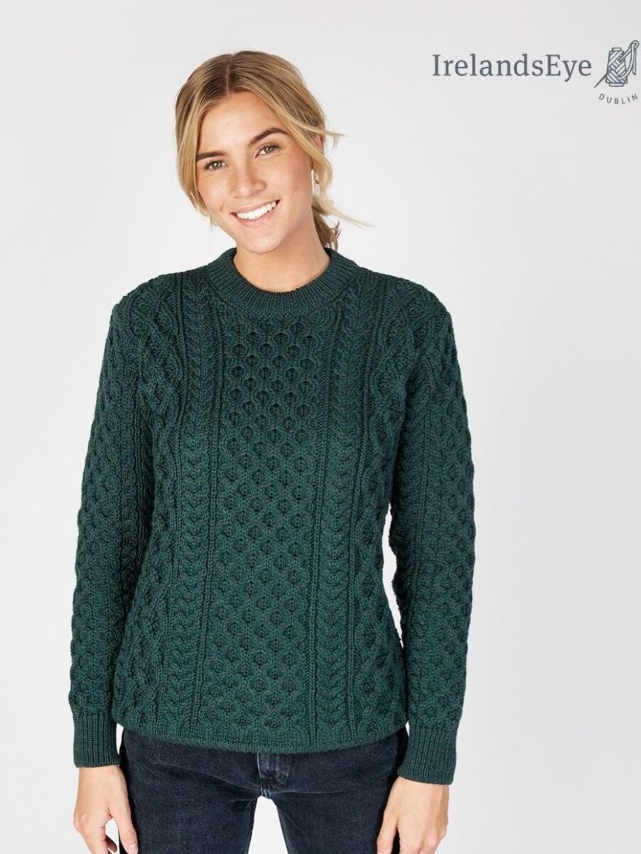 Unisex Heavyweight Aran Sweater - Evergreen