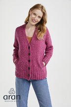 Ladies Donegal Cardigan Pink