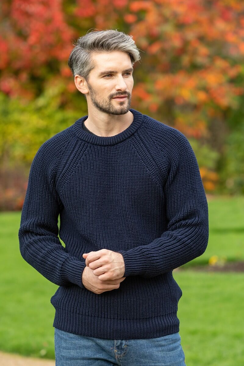 Fisherman Rib Sweater Navy