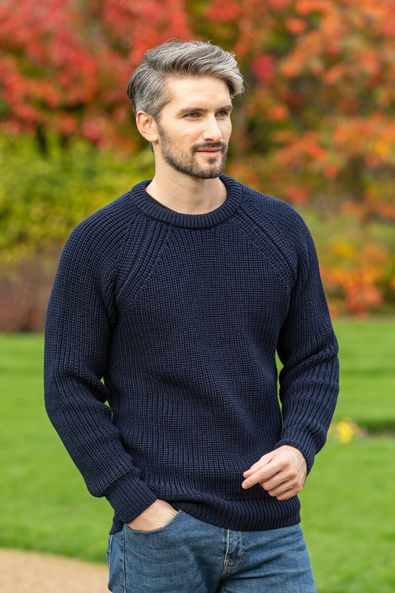 Fisherman Rib Sweater Navy