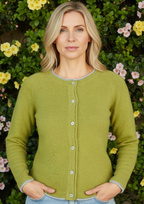 Wool and Cashmere Cardigan Apple