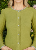 Wool and Cashmere Cardigan Apple