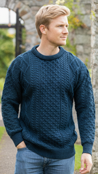 Pure Wool Unisex Aran Sweater Blackwatch