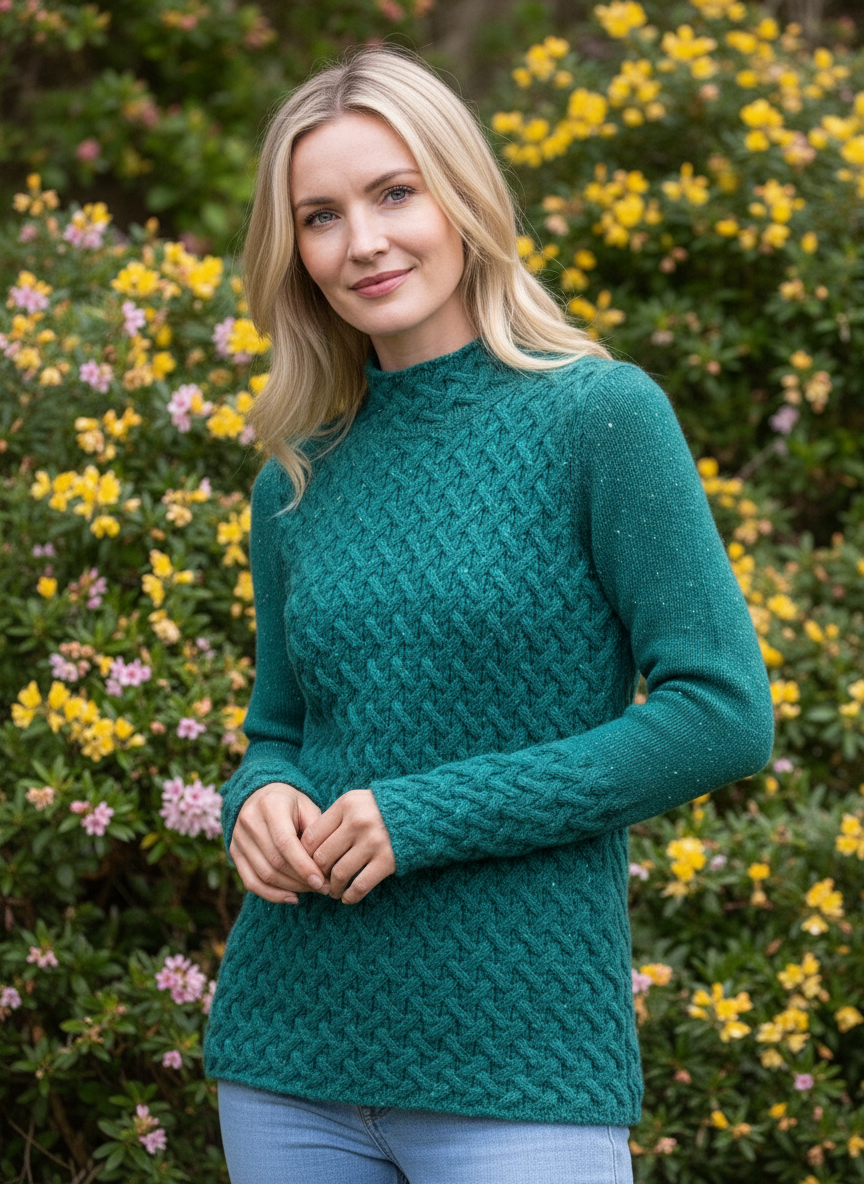 Trellis Sweater Green Garden