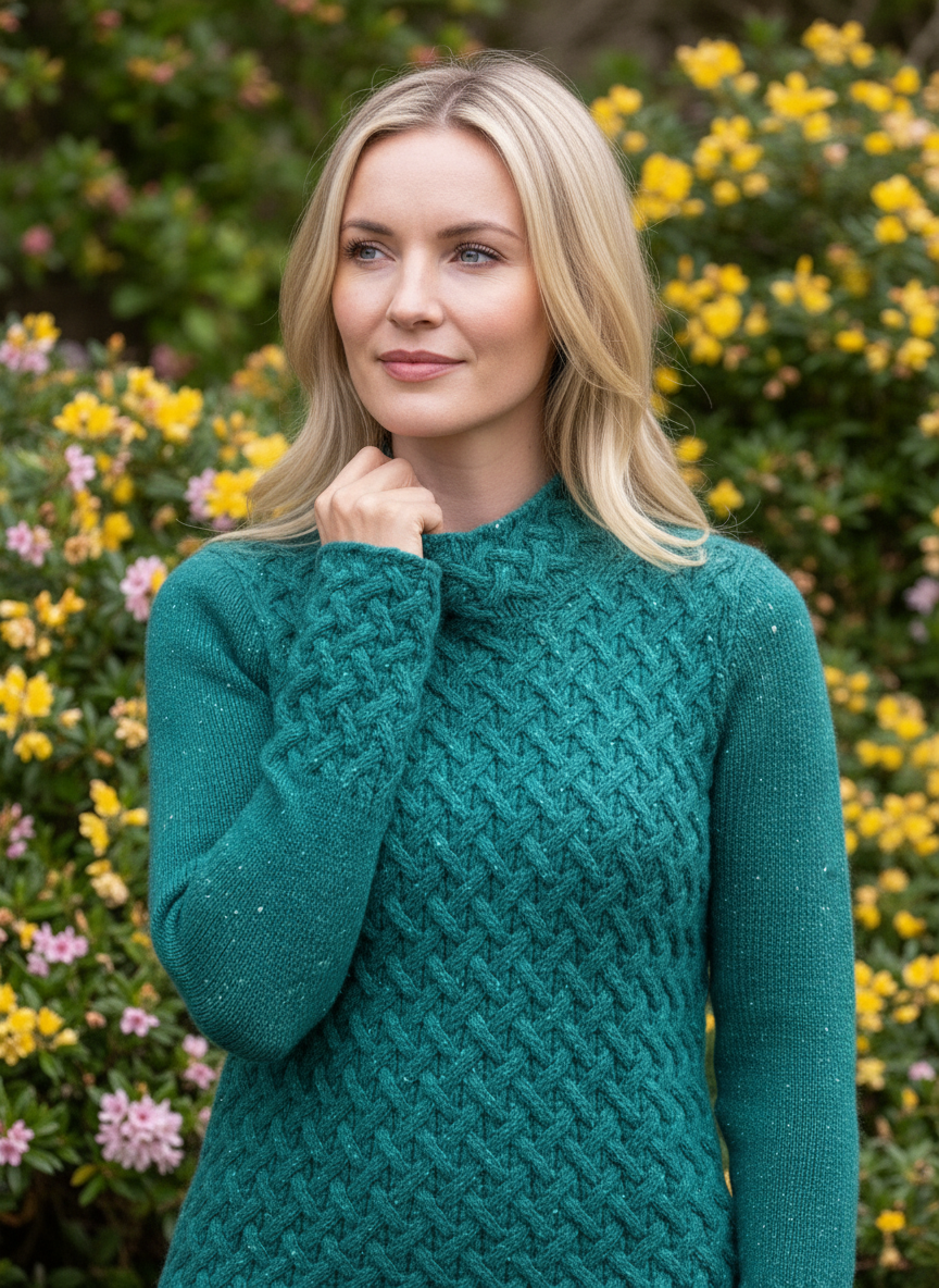 Trellis Sweater Green Garden