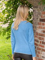 Wool and Cashmere Cardigan Azure Blue