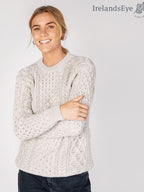 Unisex Heavyweight Aran Sweater Silver Marl