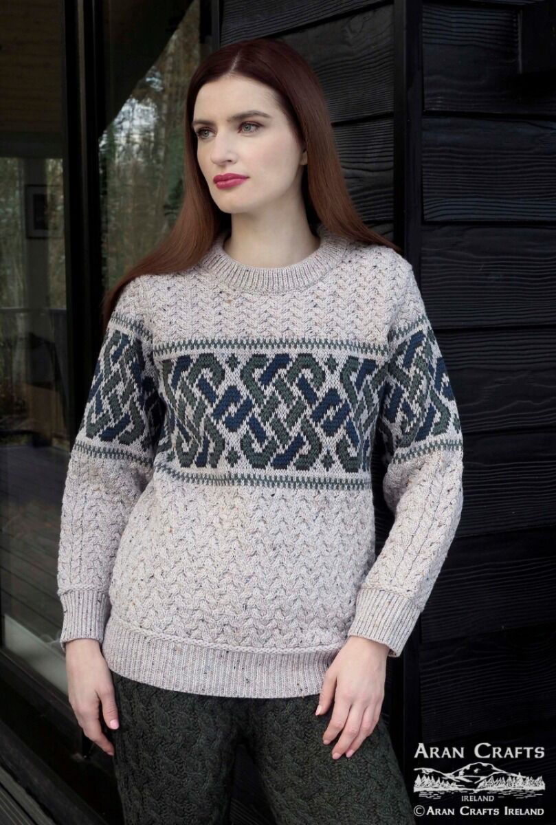 Unisex Jacquard Sweater Oatmeal