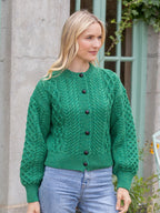 Clover Cropped Cardigan Green