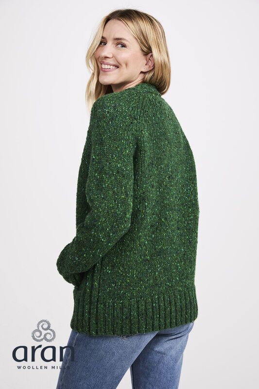 Ladies Donegal Cardigan Green