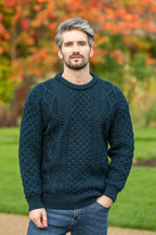 Pure Wool Unisex Aran Sweater Blackwatch