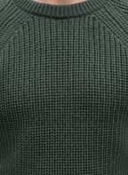 Mens Ribbed Crew Neck Sweater Green