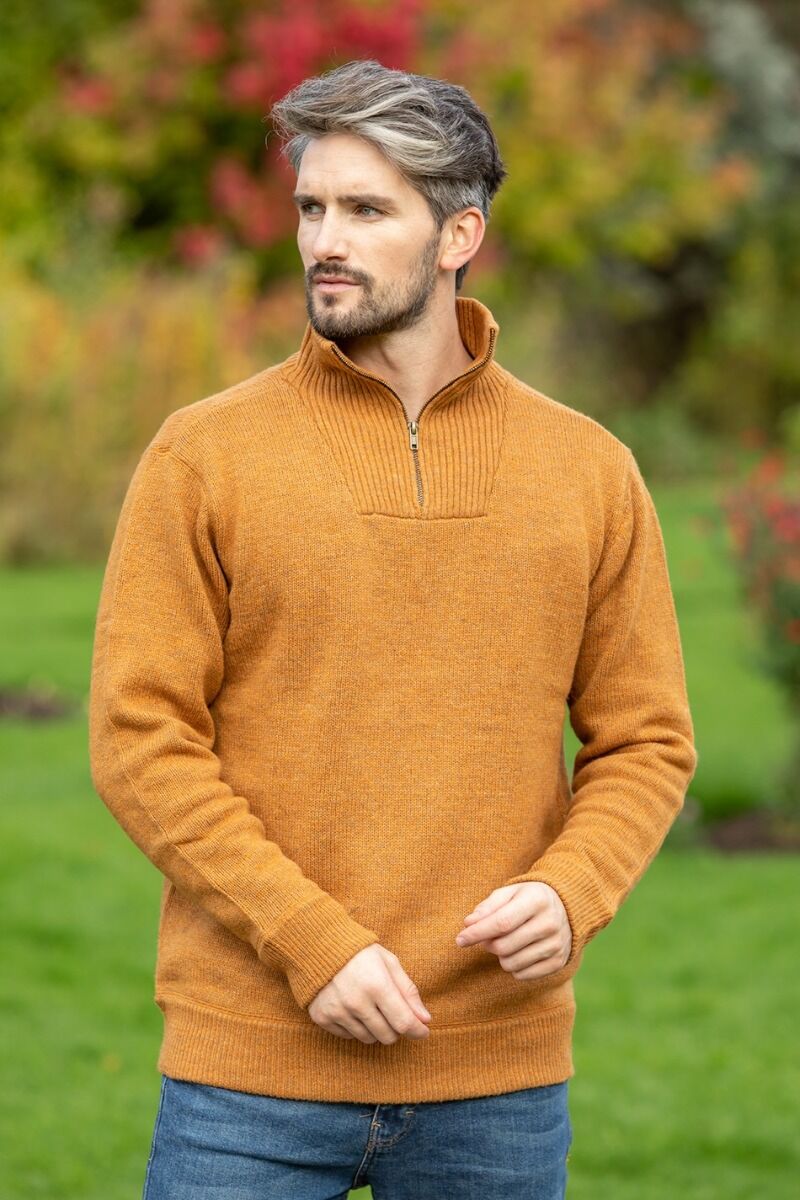 Half Zip Lambswool Sweater Warm Sand