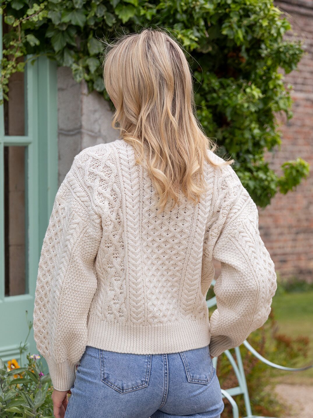 Aran Cropped Sweater Natural
