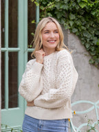 Aran Cropped Sweater Natural
