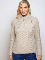 Cable Knit Side Zip Cardigan Parsnip