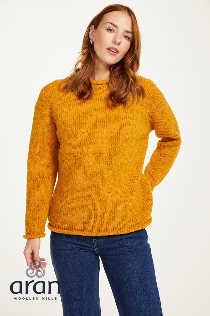 Ladies Roll Neck Raglan Crew Yellow